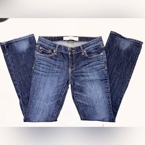 Abercrombie & Fitch Jeans Women's Size 26 Dark Blue Whiskering Boot Cut Regular